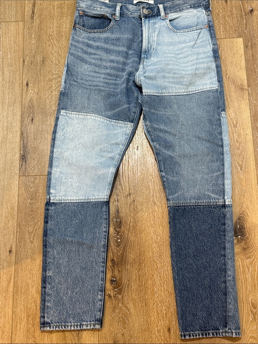 PacSun Men's Two-Tone Patchwork Blue Jeans